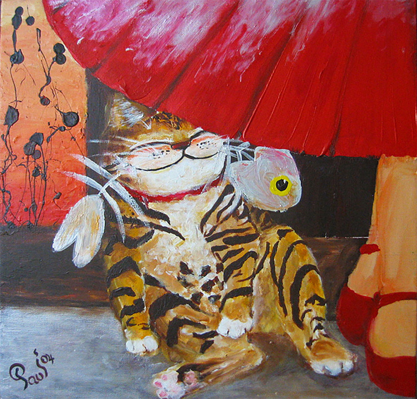 Singapore cat art, Evening Delight