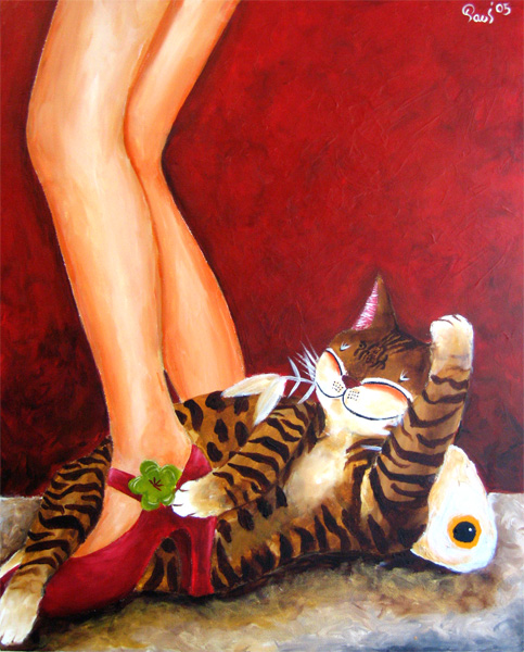 Singapore cat art, Put On Your Red Shoes