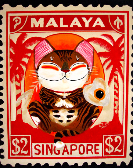 Singapore cat art, Catmasutra Stamp