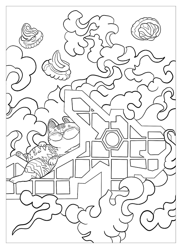 catmaSutra Postcard Colouring Book- Dragon's Playground