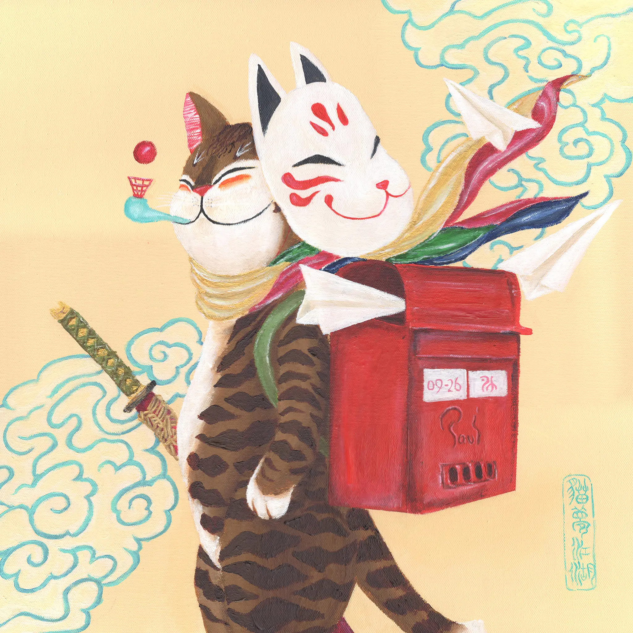 Singapore cat art, One Breath, One wonder