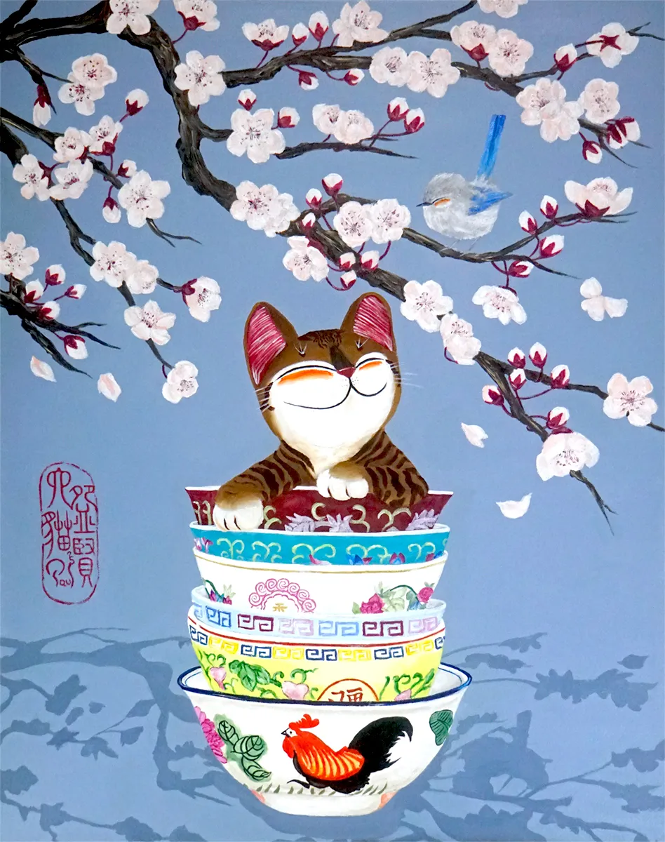 Singapore cat art, The Sage of Six Bowls