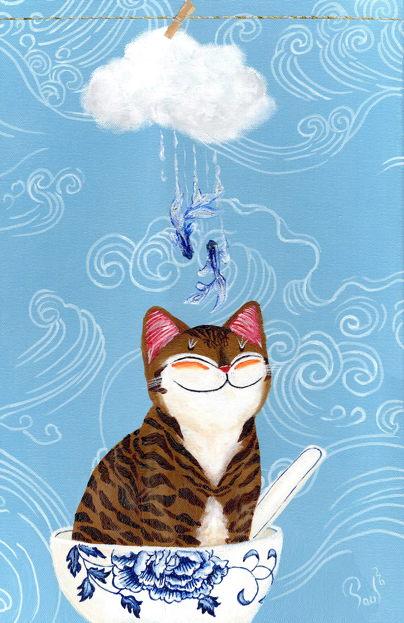 Singapore cat art, Tending the Cloud