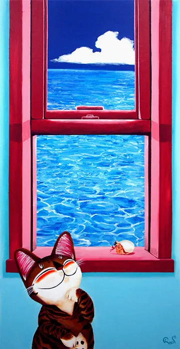 Singapore cat art, A Window Away - Sight