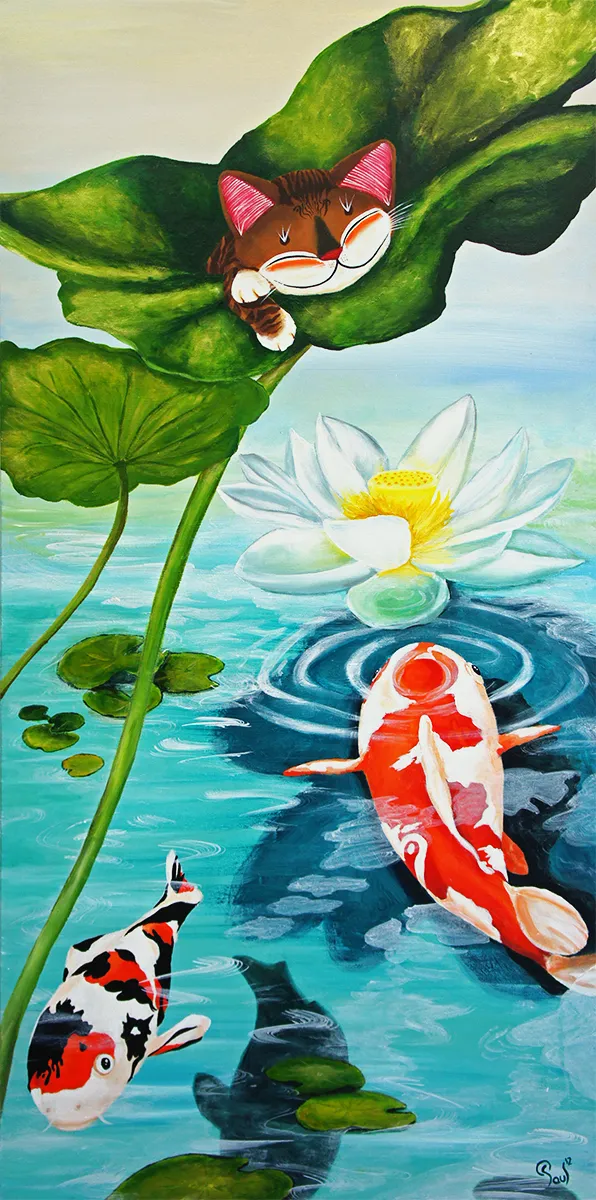 Singapore cat art, Waiting for Sunrise